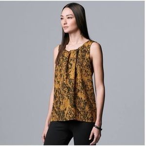 NWT Simply Vera Vera Wang Shirred Shell Blouse